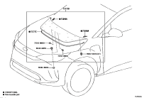 757720R030-Moulding, hood, rear