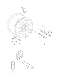 8R0601295A-Bolt-immobilizer wheel, Joint assy-band