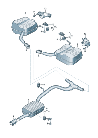 3Q0253409J-Muffler ctr