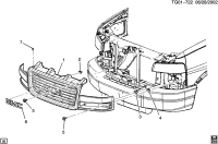 84689071-GRILLE,FRT(INCLS 6,7)(INCLS EMBLEM & RETAINERS)