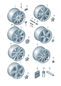 8J0601025Q-Wheel rim-aluminium alloy  Can also be used: For wheel systems with anti-friction performance 