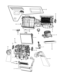 68232366AA-HOUSING A/C AND HEATER INCLUDES: UPPER HOUSING, LOWER HOUSING, EVAPORATOR PLATE