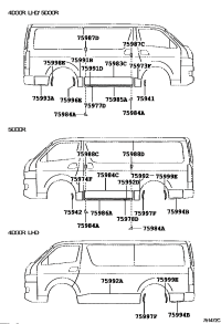 7597326040F0-Weatherstrip, front side panel, rh