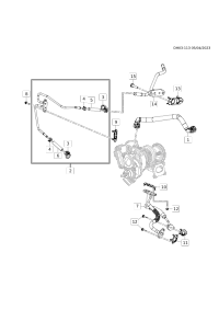 12692036-Pipe, turbocharger coolant feed & return (incl. 3-6)