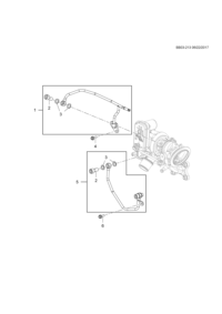 24106747-Pipe, turbocharger coolant return (incl 2, 3)