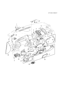 84334864-Pad, instrument panel knee (incl. 16,17)