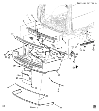 22960925-BRACKET,RR BPR FASCIA TRLR HITCH ACC HOLE CVR