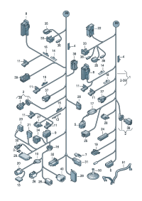 6R0971615H-Duct-cable For vehicle type w/battery Deck plate