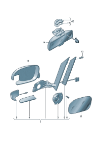 1T0857511-Mirror, inner, Anti-glare