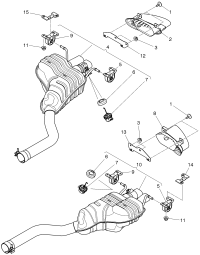 3W0253682P-Deflector, exhaust tail pipe