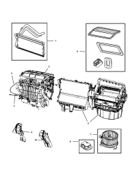 5191349AC-HOUSING DISTRIBUTION INCLUDES DEFROST, PANEL, FLOOR, AND AIR MIX DOORS, LINKS, 