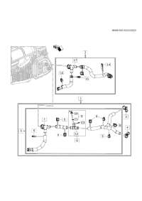 84778809-Hose, auxiliary heater inlet (SOR & LSY & c69. rr heater outlet) (incl. 14-15)