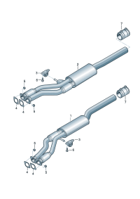 4H4253350G-Exhaust pipe Muffler f  For w/belt extension The model of