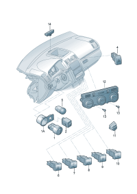 3TD907044M-Electronic control air conditioner Display & operating unit & Cont unit