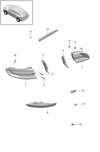 95B945725J-Reflector Lamp assy-back up