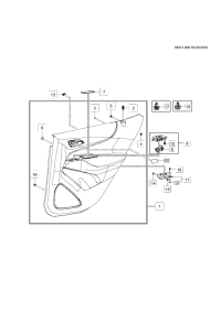 84137386-Cap, rear door armrest pull ring bolt (1 rear) (black) (14.688)