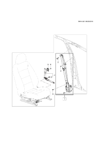 84879643-Retractor, front seat belt (incl 2-3)