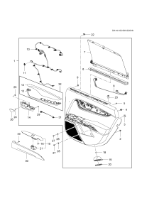 84277112-Garnish assy-rr dr (lwr wdo garnish DS: pu, mat: pu, mldg: pu, TH visor) (incl. 2-11, 14, 18-20, 23,