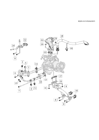 12712847-Pipe, turbocharger coolant feed & return (incl. 2-5)