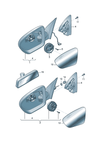 34D857507B-Cover, outer mirror For band adj Models of the mirror