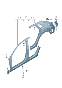 83A810075-Frame, quarter panel