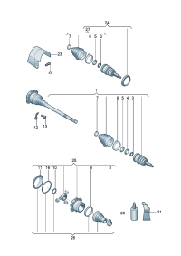6QD407271L-Band f joint Shaft, half swing