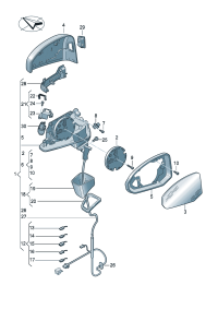 83G857409-Mirror assy-outside, band Adj-power