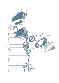 8YG857409-Mirror assy-outside, band Adj-power