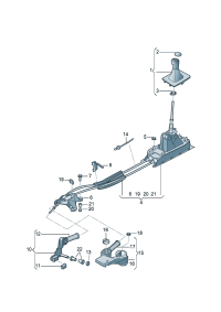 51G711113A-Knob (leather), Trim-w/shift lever (Artificial leather)