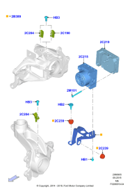 CV6Z2C190C-Sensor assy-abs, rr (LHD FWD, no auto park OR 2WD)