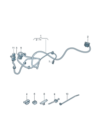 8W0971832B-Receptacle, flat contact Connector Can also be used: Sensor, seat occupancy
