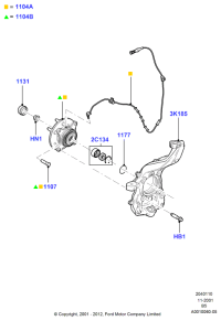 2L1Z1104DA-WHEEL HUB REAR-EVOQUE
