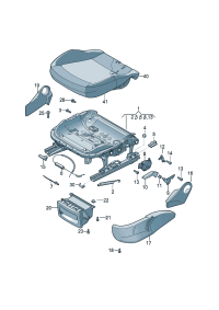 6J3881317D4PK-Garnish, seat tray For height adjuster Bracket (ghost (black)), seat