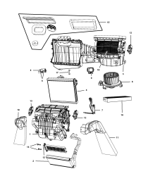 68089569AA-HOUSING BLOWER MOTOR INCLUDES: UPPER HOUSING, LOWER HOUSING, EVAPORATOR PLATE, 