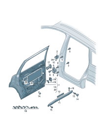 4L0833051-Door assy-rr, lh Porsche panamera: Cooperate as needed: