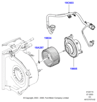 3W1Z19805AA-Motor assy-cooler