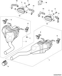 3W0253609H-Exhaust pipe Muffler f