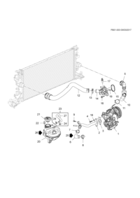 13373146-Hose, radiator inlet (2nd design see 26696645) (including 13)