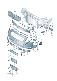 8N0807101BJ-Bumper Washer w/headlamp Unit of the car