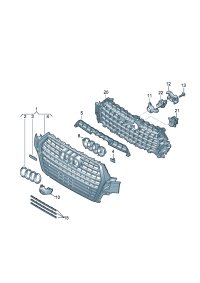 4M0853651ACMX3-Grille, radiator (cold ash)