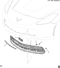 23507622-GRILLE,FRT LWR(INCLS 2,5,6)(CARBON FLASH MET)