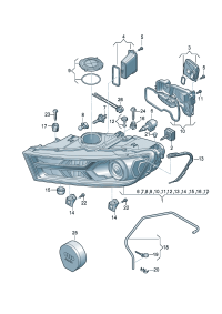 4M0941043B-Headlamp, Bulb-gas discharge