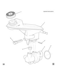 95280506-Repair kit, master cylinder reservoir (for 12 model year only for SGM since 2012/8/8) (incl. 2,5, 6)