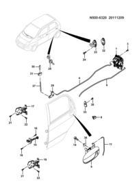 24528634-Lock assy, rear door center control