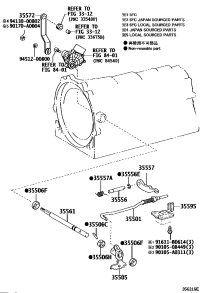 3556150020-SHAFT, MANUAL VALVE LEVER