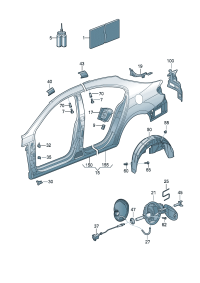 35D809605-Enclosure, side Porsche panamera: