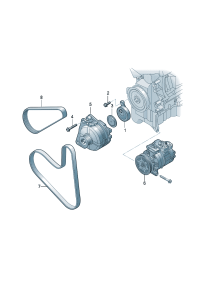 04E903015H-ALTERNATOR 3P 14V/150A/6G-W204