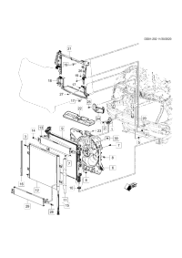 84305340-Plate, radiator, lower (inc.27)