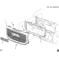 23496245-GRILLE,FRT(INCLS 3,7)(CHROME)
