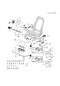 84086009-Cap, front seat adjuster escut